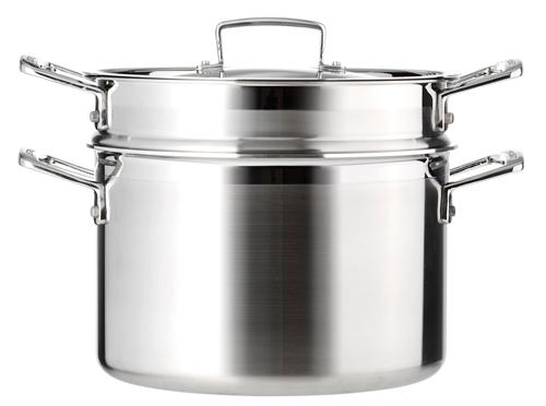 Le Creuset - 96200520001000 - Magnetik - Faitout avec couvercle et panier - Inox - 20 cm